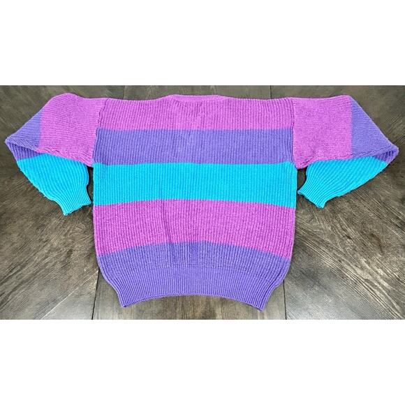 Vtg Colours By Alexander Julian HAND INTARSIA Knit Sweater Women's M Wool Blend - Picture 10 of 10
